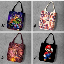IVYYE Super Mario bros Модная Складная парусиновая сумка для покупок в стиле аниме, повседневные сумки на плечо, индивидуальные сумки-тоут для девушек, Новинка