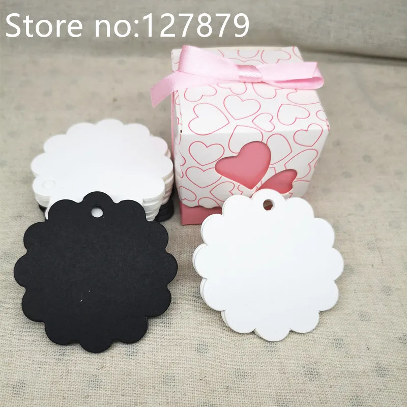 50pcs Flower shape Kraft Paper Hang Tags Wedding Party Favor Label Price Gift Card Christmas Decoration Christmas Ornaments