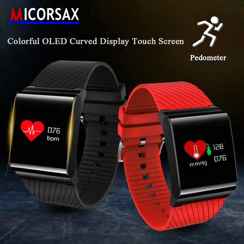 

Colorful OLED Curved Display Touch Screen Smart Watches X9 Blood Pressure Heart Rate Bracelets Fashion Wristband Pedometer Band