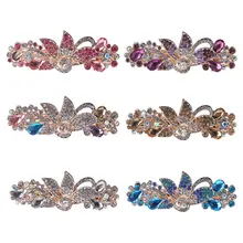 Модные стразы, заколка для волос с цветами, заколка для волос, свадебная шпилька для женщин и девушек