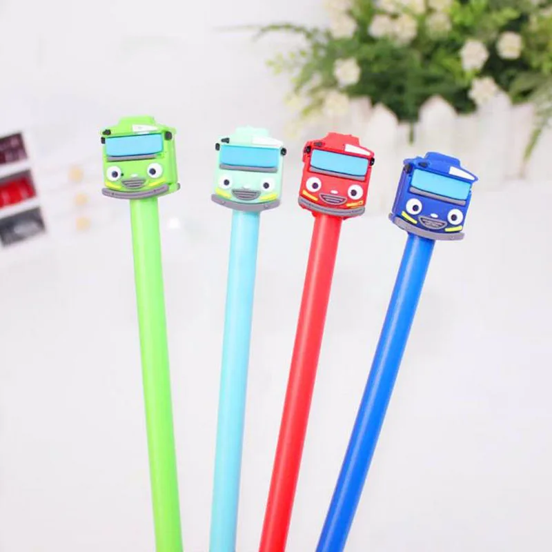 

4 Pcs Kawaii Cute Car Design Gel Pen Rollerball Pen School Office Supply Student Stationery Writing Black Ink 0.5mm