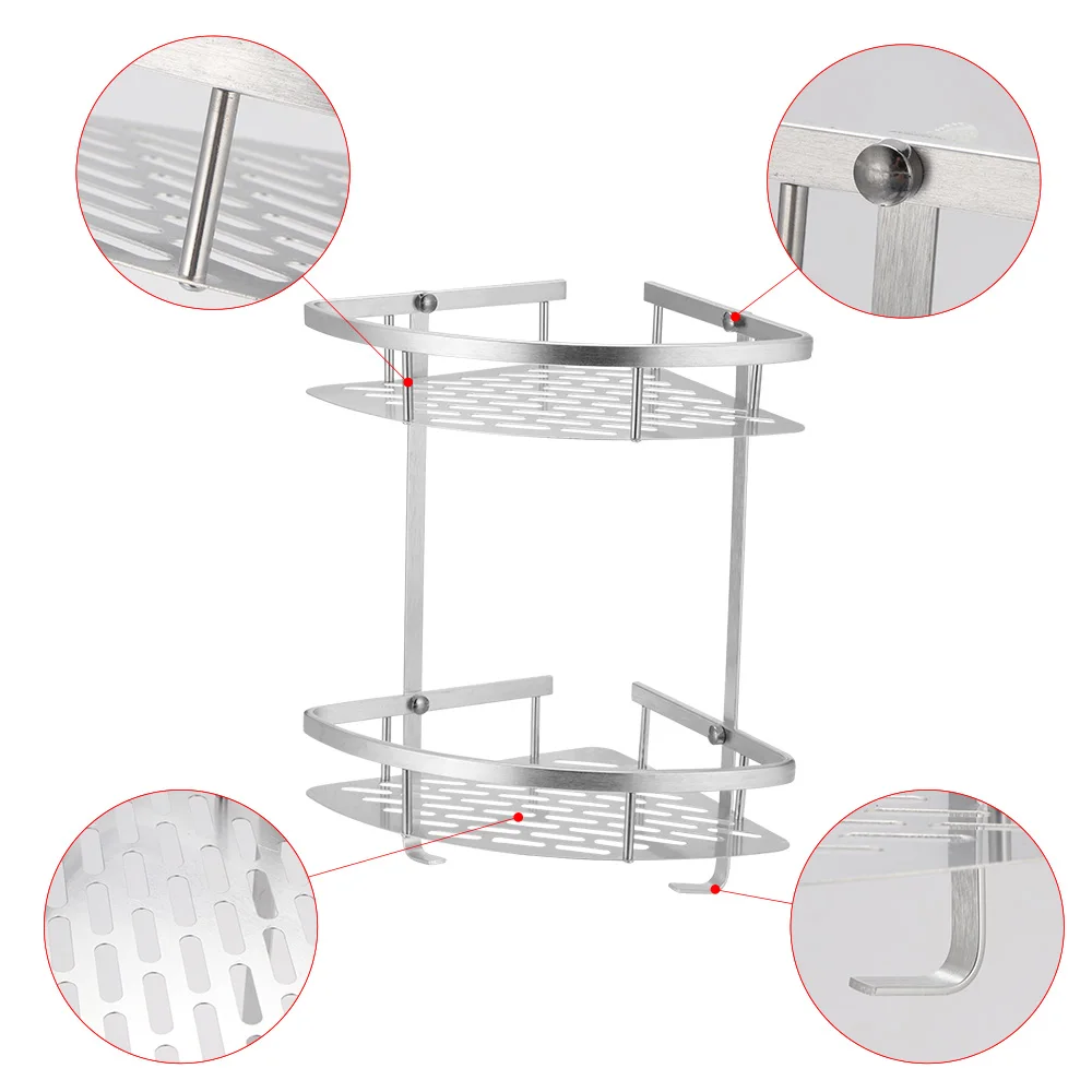 Полка для полотенец для ванной комнаты, угловая полка, 2/3 слоев, полка для ванной комнаты, настенная алюминиевая полка для туалета, аксессуары для ванной комнаты
