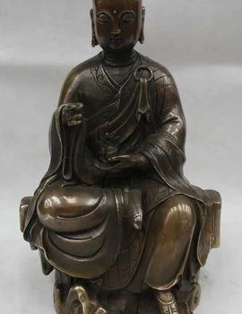

11"China Chinese Buddhism Bronze Tangseng Ksitigarbha Boddhisattva Monk Statue