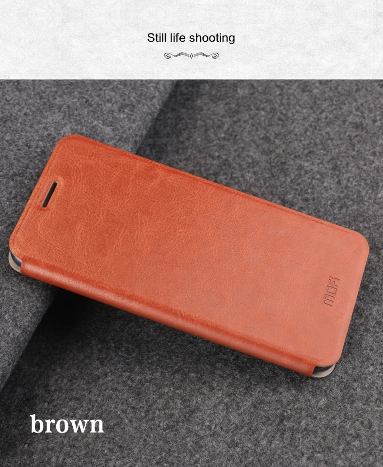 Коричневый MOFi для huawei P20 Чехол-книжка флип-чехол для телефона из искусственной кожи Мягкая силиконовая задняя крышка для huawei P20 Стенд чехол для телефона s - Цвет: Коричневый