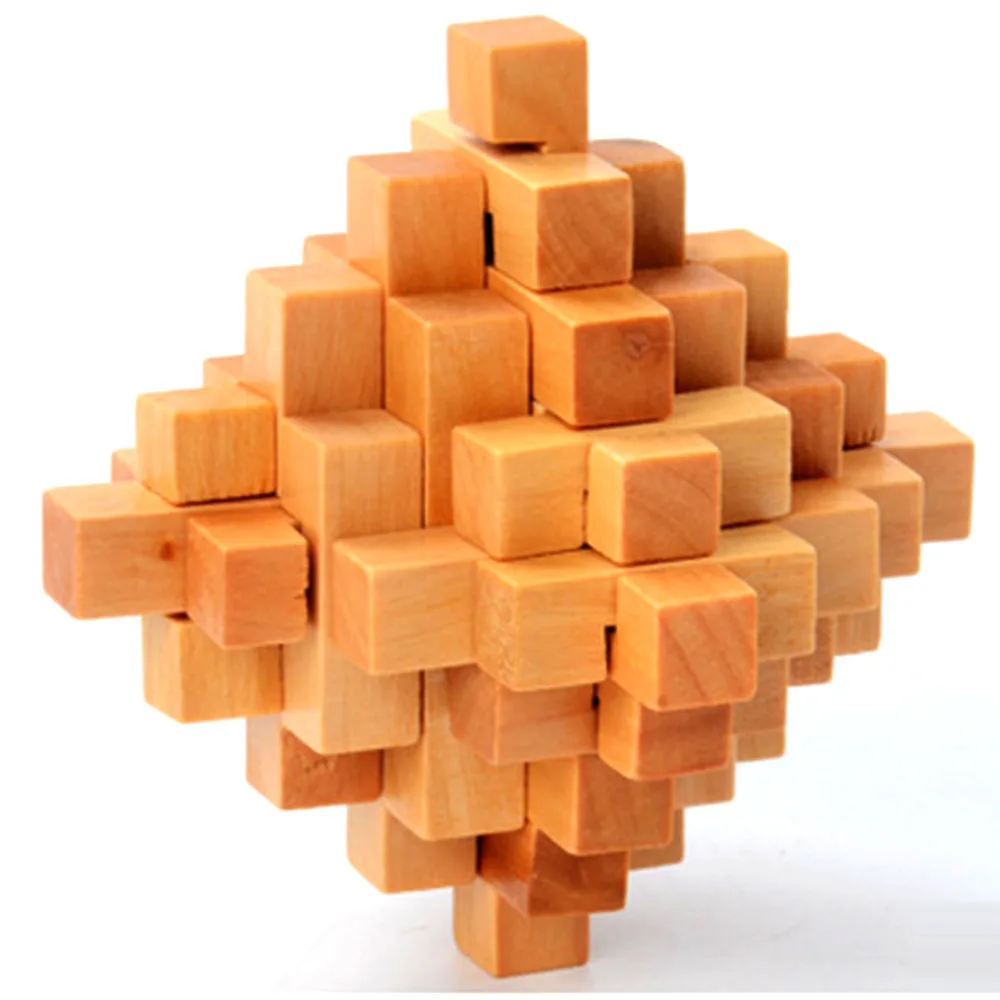 Kong Ming Luban Lock Kids Adult Wooden Intellectual Board Brain Tease Toy, Fun Educational Block Board Game Toy For Children (1)
