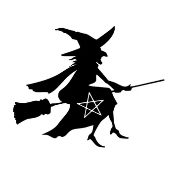 

20cm*16cm Witch Broom Fashion Vinyl Car-styling Decals Car Sticker Black/Silver S6-3928