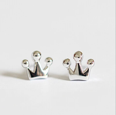 crown earrings 100% 925 Sterling silver Jewelry fashion Hypoallergenic Stud earrings for women gift