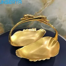 JINSERTA металлический лоток для хранения ювелирных изделий, демонстрационная тарелка, косметический Органайзер, десерт, фруктовый торт, гайки, тарелка для дома, вечерние, свадебные декорации