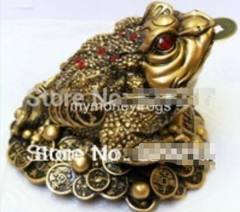 

ZSR914+++NEW Oriental Lucky Wealth Large Brass Feng Shui Money Chinese Coin Frog