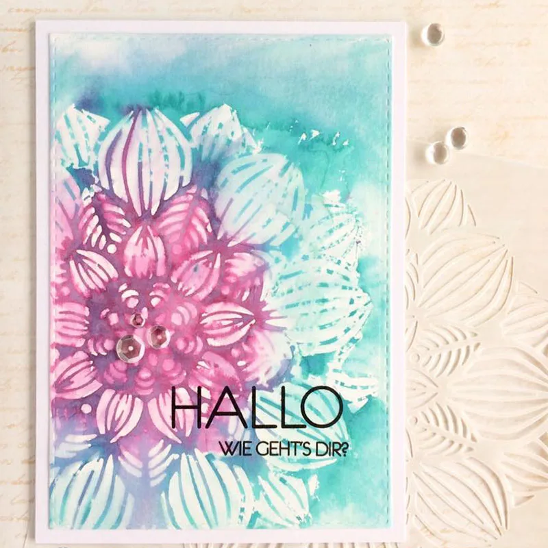 

Bloom Flower Stencil for DIY Scrapbooking Decorative Embossing Paper Cards Crafts Plastic Templates Drawing Sheets 6x6inches