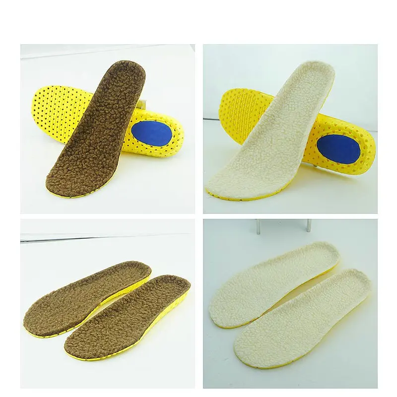 

Unisex Winter Cashmere Warm Insole Thermal Thickened Shoes Pad New Design Shock Absorption Anti-Skid EVA Insole For Men Women