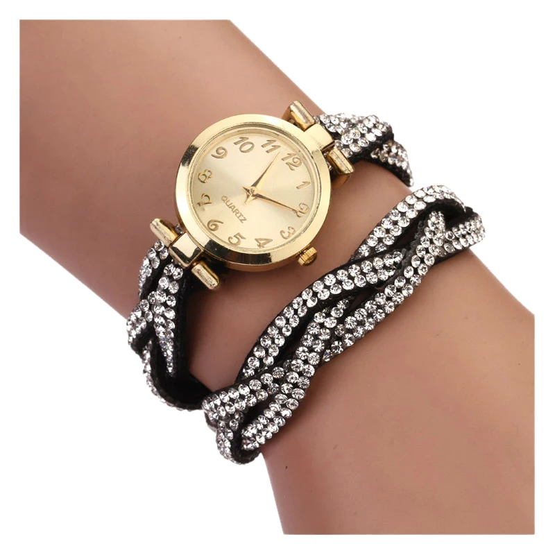 

Practical Women Lady Bracelet Watch Crystal Dial Quartz Analog Wrap Wrist Watch
