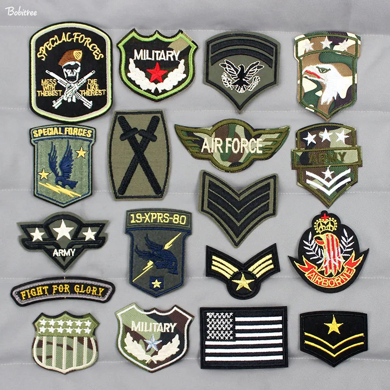 

Tactical Morale Troops Army Patches for Clothes Embroidered Iron On Military Badges Air Force DIY Decorative Applique