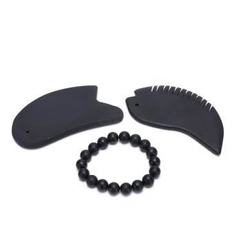 

1set dy And Face Massage Tool Acupuncture Natural GuaSha Board Comb Bracelet Bian Stone Guasha Carnelian Gua Sha Bo