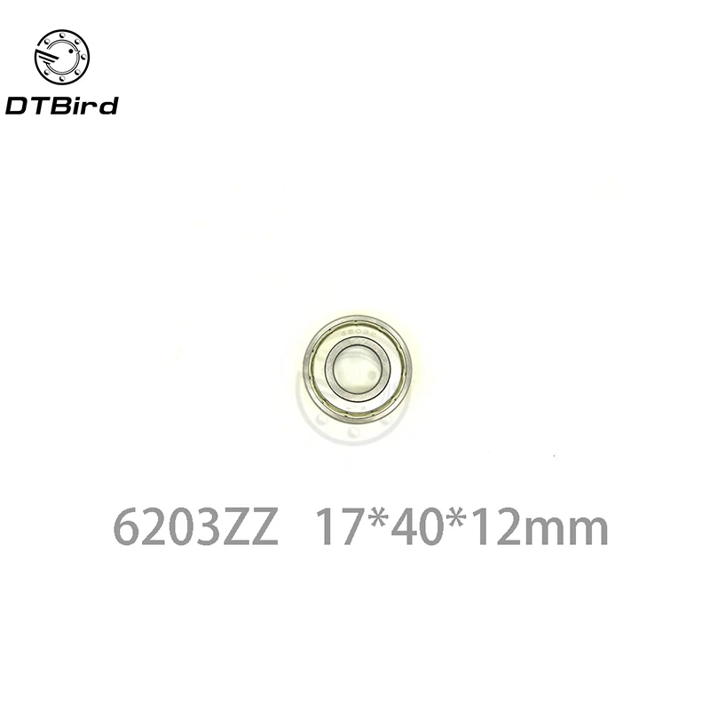 

6203ZZ 1Piece bearing metal sealing bearings Free shipping 6203 6203Z 6203ZZ 17*40*12 mm chrome steel deep groove bearing