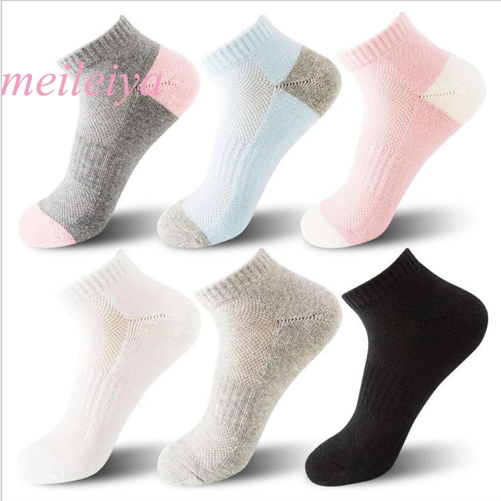 

MEI LEI YA 5 Pairs / Bag High Quality New Women's Cotton Socks Breathable Sweat Half Hair Solid Color Women's Casual Boat Socks