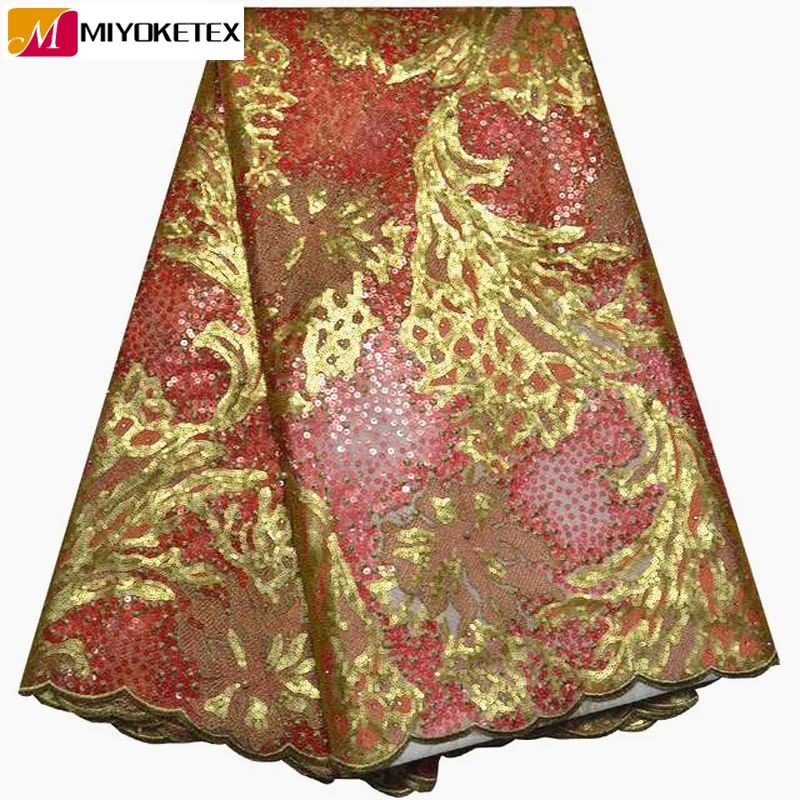 

New Style African French Tulle Mesh Lace Fabric High Quality French Organza Lace Fabric With Sequins And Beads 5Yards PSA594-1