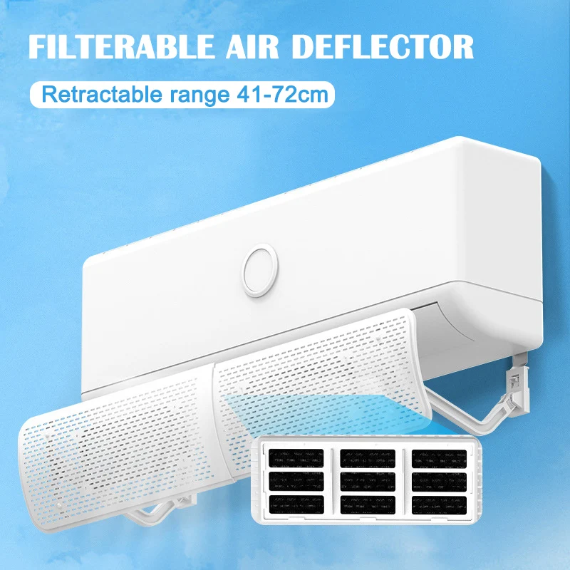 

Air Conditioner Deflector Cold Wind Shield Anti Direct Blowing Telescopic Baffle for Home Hotel JDH99