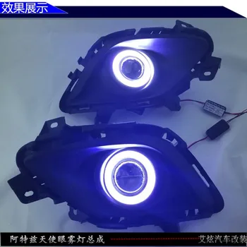 

DRL COB angel eye (5 colors) + halogen fog lamp + projector lens + fog lamp cover for mazda 6 atenza 2013-14, 2pcs