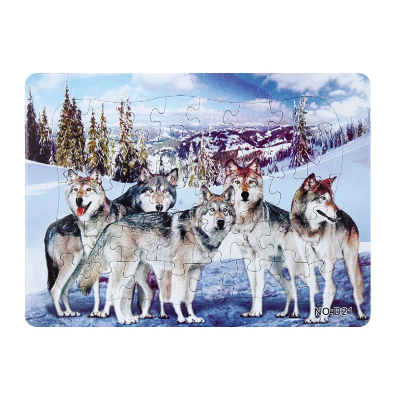 

3D Paper jigsaw puzzles toys for children kids toys brinquedos Wild Animal puzzle educational Baby toys Wolf Puzles Puzzel Gifts