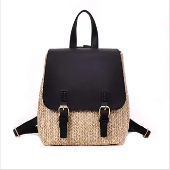 

Women Mini Backpack Straw bag Student School Bags For Teenage Girls summer beach bag travel mini backpack sac a dos