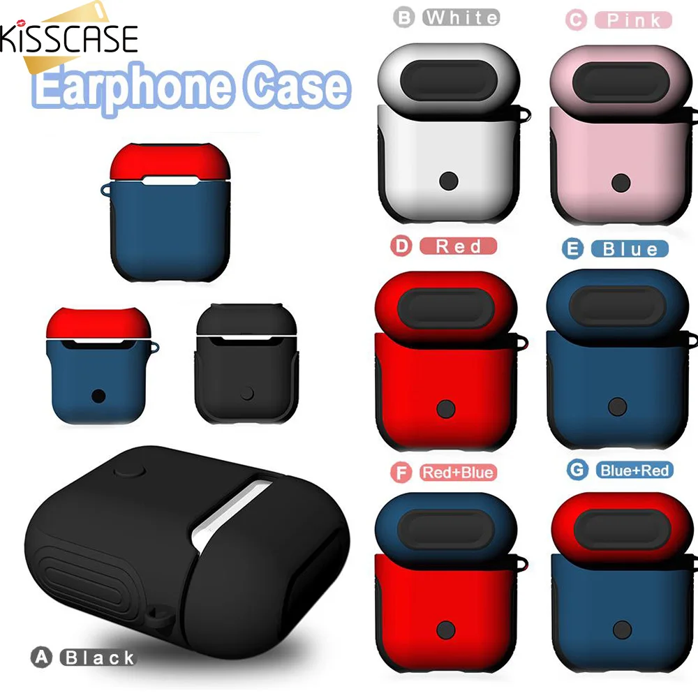 KISSCASE чехол для наушников сумка Apple Air Pods беспроводной bluetooth-гарнитуры Защитный AirPod