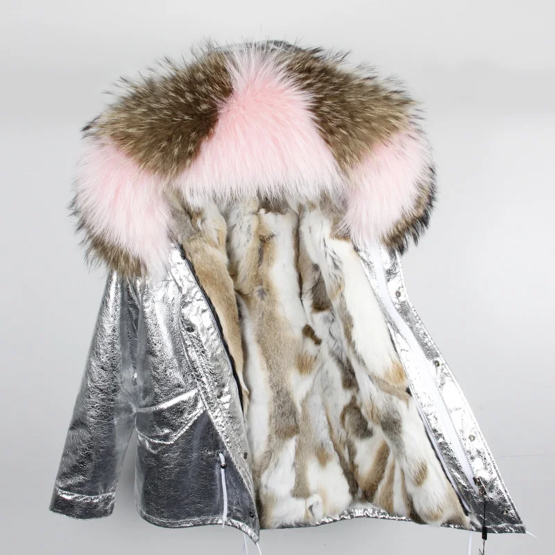 OFTBUY 2022 parka silver winter jacket women real fur coat big