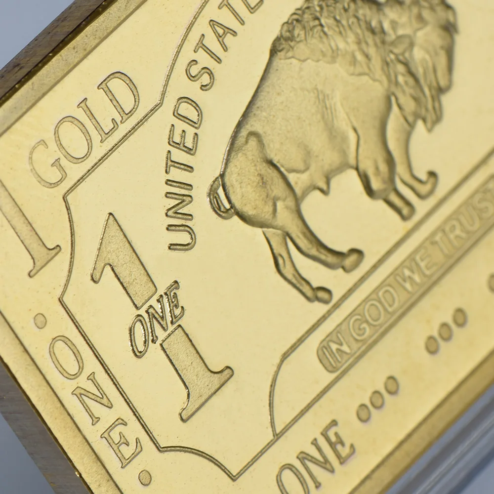 WR 999 Gold One Troy unce Atlantis Mint 24k чистое золото буйвол слиток бар с бесплатной капсулой 5 шт