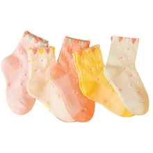 Носки для девочек 5 пар/лот, милые детские носки из хлопка носки для детей возрастом от 2 до 11 лет носки для маленьких девочек с цветочным рисунком