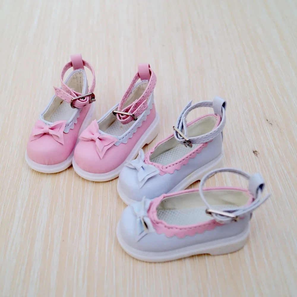 BJD SHOES White Pink High Heel Synthetic Leather Flats For 1/4 17&quot 44cm Tall doll MSD DK DZ AOD DD Doll FREE SHIPPING | Игрушки и
