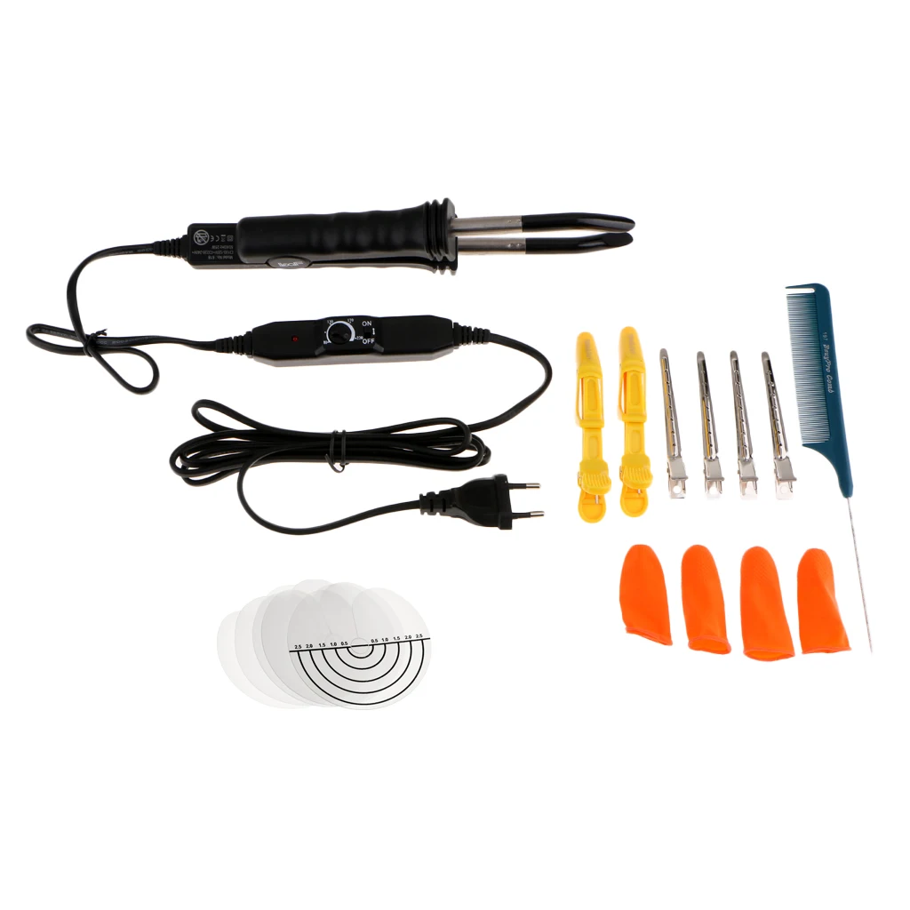 

Pre-Bonded Hair Extensions Fusion Keratin Heat Iron Connector Wand Apply Set