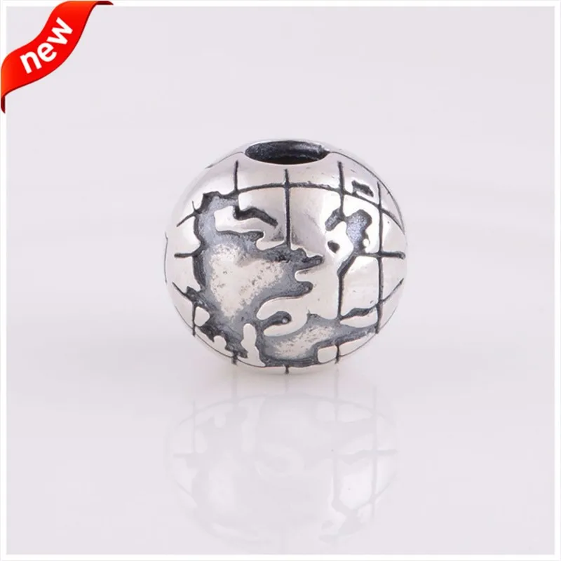 

CKK Beads 100% 925 Sterling Silver Globe Clip Stopper Lock Fits Pandora Charms Bracelet Original Beads for Jewelry Making