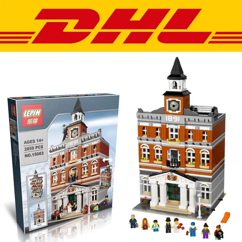2016 font b LEPIN b font 15003 New 2859Pcs Creators The town hall Model Building Kits