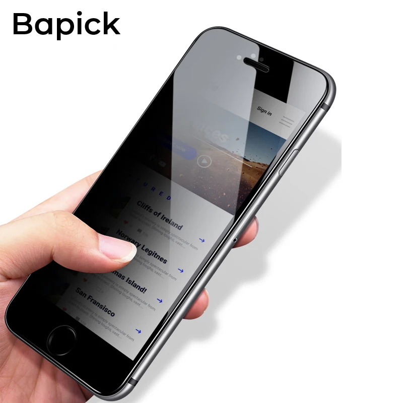 

Bapick 9H Protector Privacy Anti Peeping Screen Tempered Glass for iPhone 6 6S 7 8 Plus X XS Max XR Film Anti Glare Protective