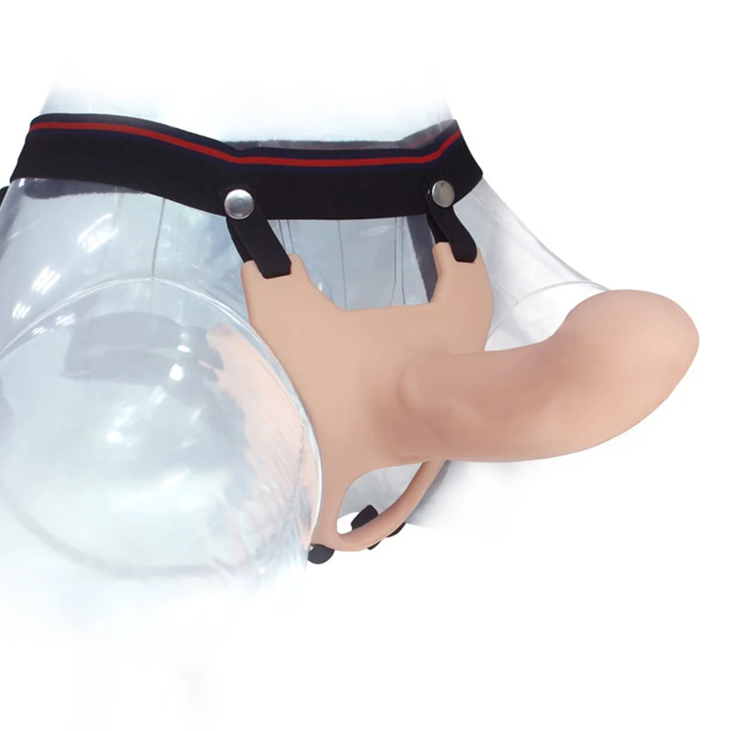 Soft Full Silicone Hollow Penis Extender Strap On Dildo for Men dildo sex toys