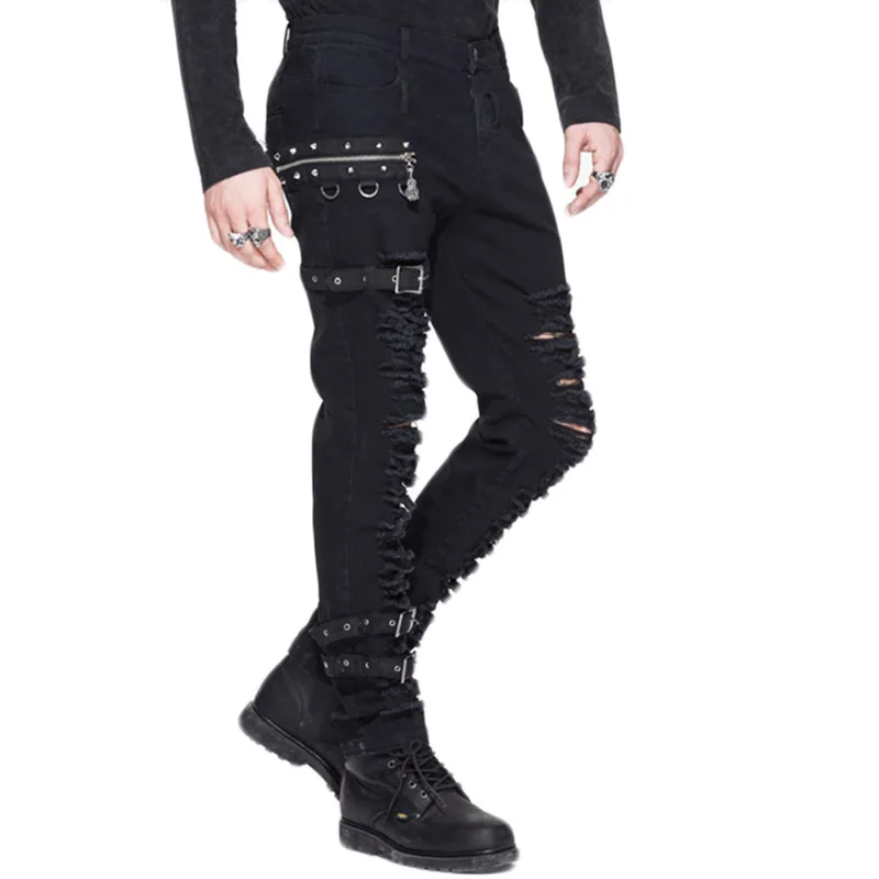 Aliexpress.com : Buy Steampunk Man Winter Casual Black Pants Gothic ...