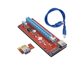 USB3.0 Конвертор PCI-E Express 1x к 16x Riser Card 60 см SATA 15Pin Питание USB 3,0 удлинитель для добывания монет Биткойн