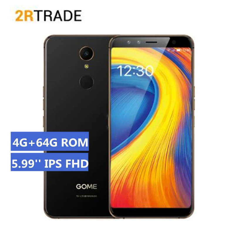 Pаспродажа Оригинал, GOME U7, 5,99 дюймов, 2160x1080 пикселей, ips экран, четыре ядра, 4 Гб ОЗУ, 64 Гб ПЗУ, 13,0 МП + 13,0 МП, Распознавание отпечатков пальцев ирис