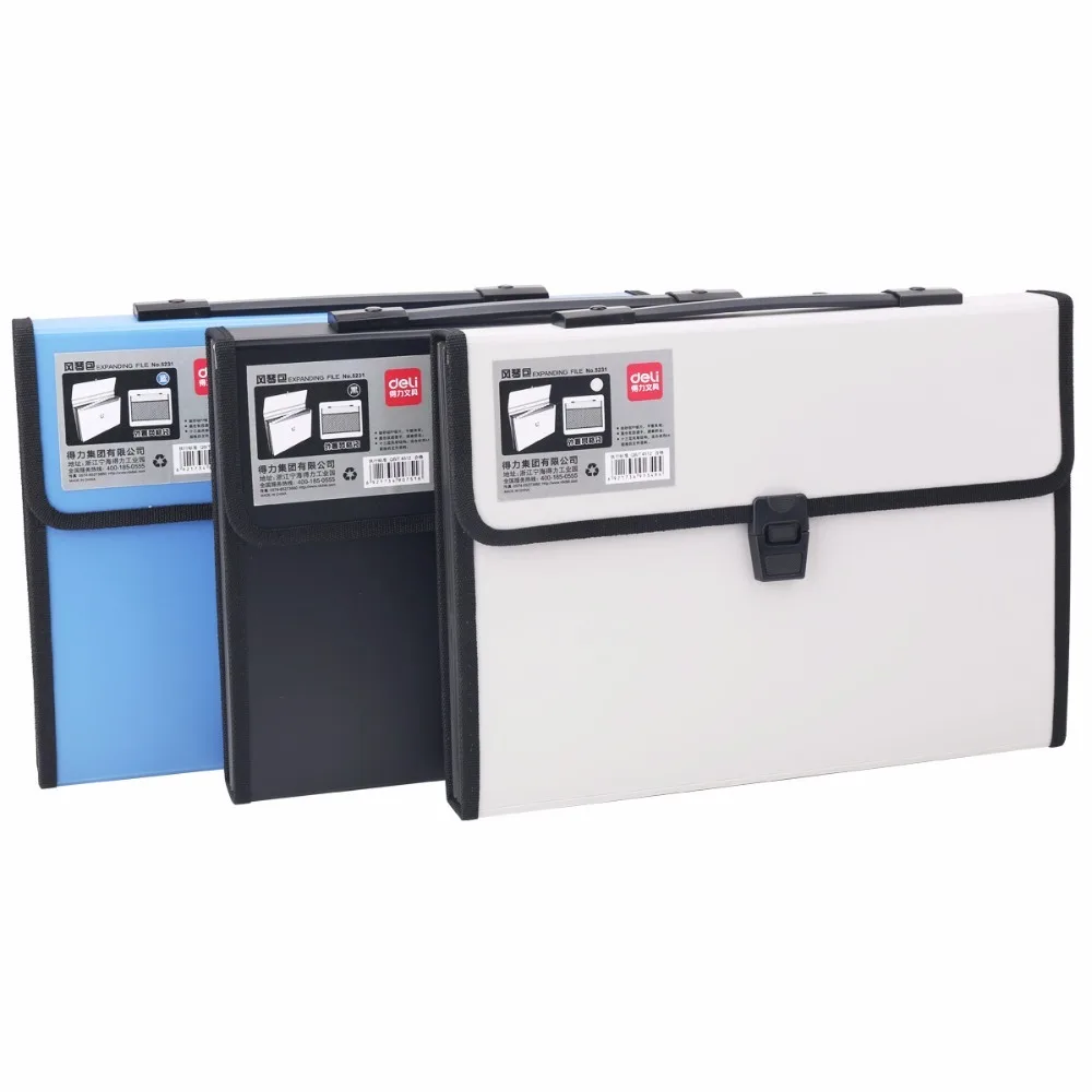 

Deli durable A4 Expanding Wallet Convenient Category Management folder rectangular folders package shape File folder