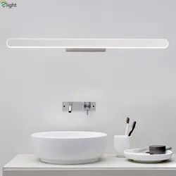 Современные Простые алюминиевые светодиодные Настенные светильники с регулируемой яркостью для ванной комнаты светодиодные настенные