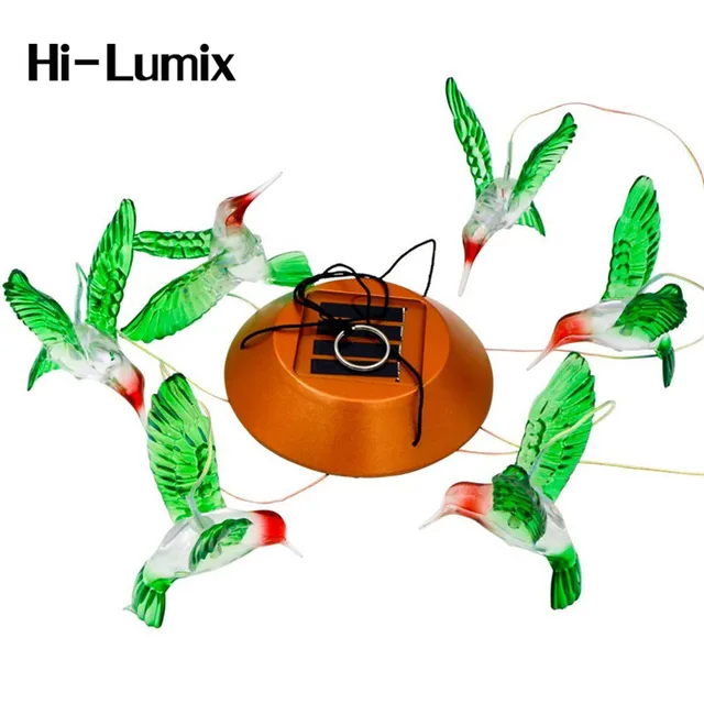 Hi Lumix Hanging Color Changing Solar Led Light Waterproof Six Hi Lumix Hanging Color Changing Solar Led Light Waterproof Six Hummingbird Wind Chimes Window