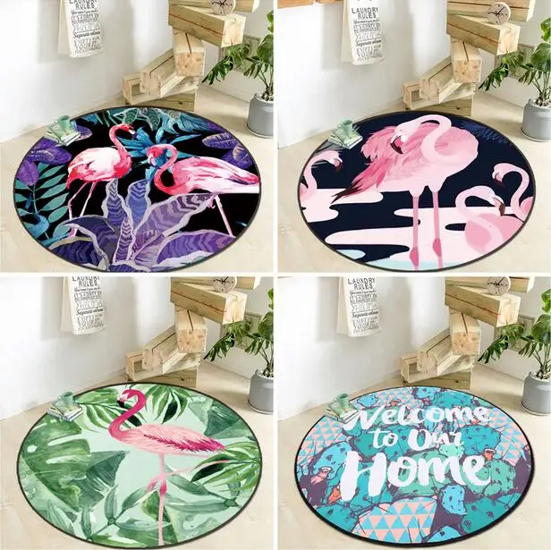 

NEW Flamingo Printed Captain Round Rugs Living Room Doormat Cartoon Carpets Door Floor Mat for Bedroom Carpet Kids Room