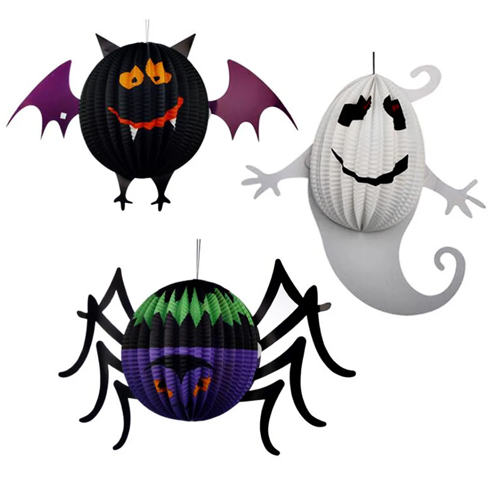 

Cartoon Paper Lanterns DIY Festival Lantern Halloween Decorative Lanterns 3PCS