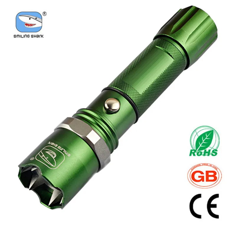 Tactical self defense Flashlight Zoom Riding Flashlights Strong Torch