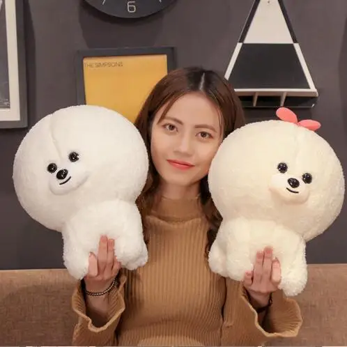 Игрушка плюшевая Bichon Dog Doll белая Померанская собака Детские креативные