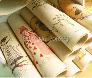

15 design 5pcs/set Hand dyed Cotton Linen printed Quilt Fabric For DIY Sewing Patchwork HomeTextile Decor 20cmX30cm cartoon