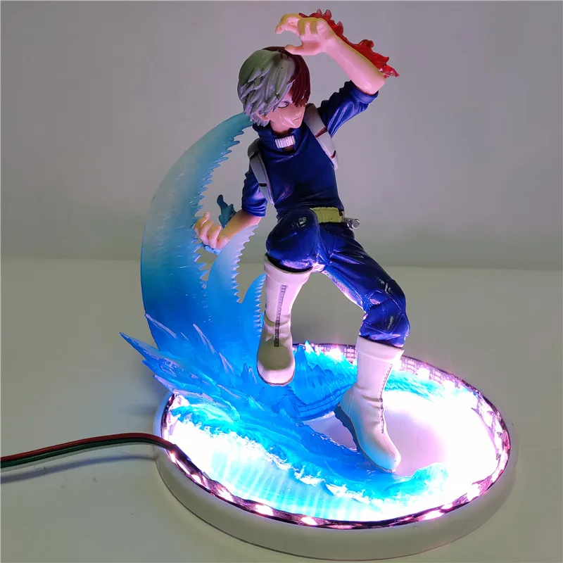 Lâmpada de Energia Luz da Noite Herói Academia Todoroki Shoto Led Iluminação Anime Faça Você Mesmo Decoração Casa Figura Lâmpada Lampara Luminaria Boneca Meu