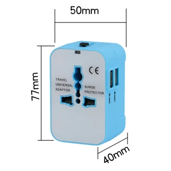 

Universal International Plug Adapter 2 USB Port World Travel AC Power Charger Adapter Converter Plug