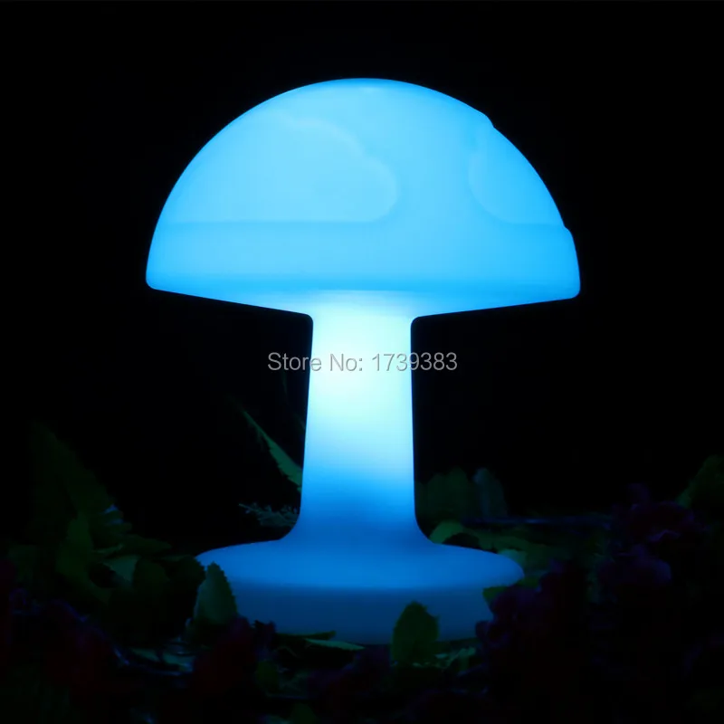 

Free Shipping Color changing rechargeable Plastic LED Mushroom desk table lamp remote control bedroom night mood read lighting