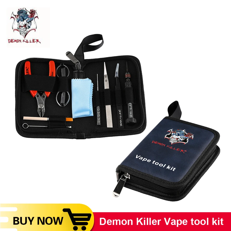 

Original Demon Killer Vape DIY Tool Bag kit Tweezers Pliers Screwdriver Brusher Kit for DIY RDA RBA RDTA RDA Tank